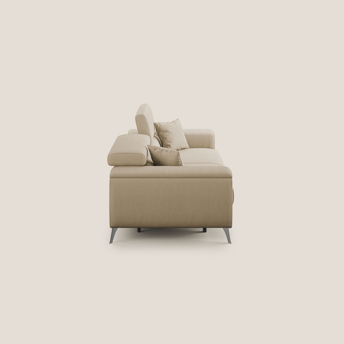 Fusion divano con sedute allungabili in tessuto smacchiabile T05 beige - divitt.sbs