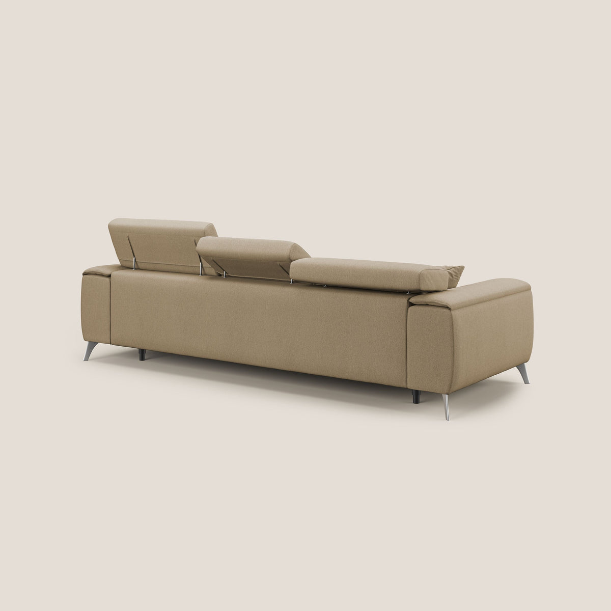 Fusion divano con 3 sedute allungabili in tessuto smacchiabile T05 beige - divitt.sbs