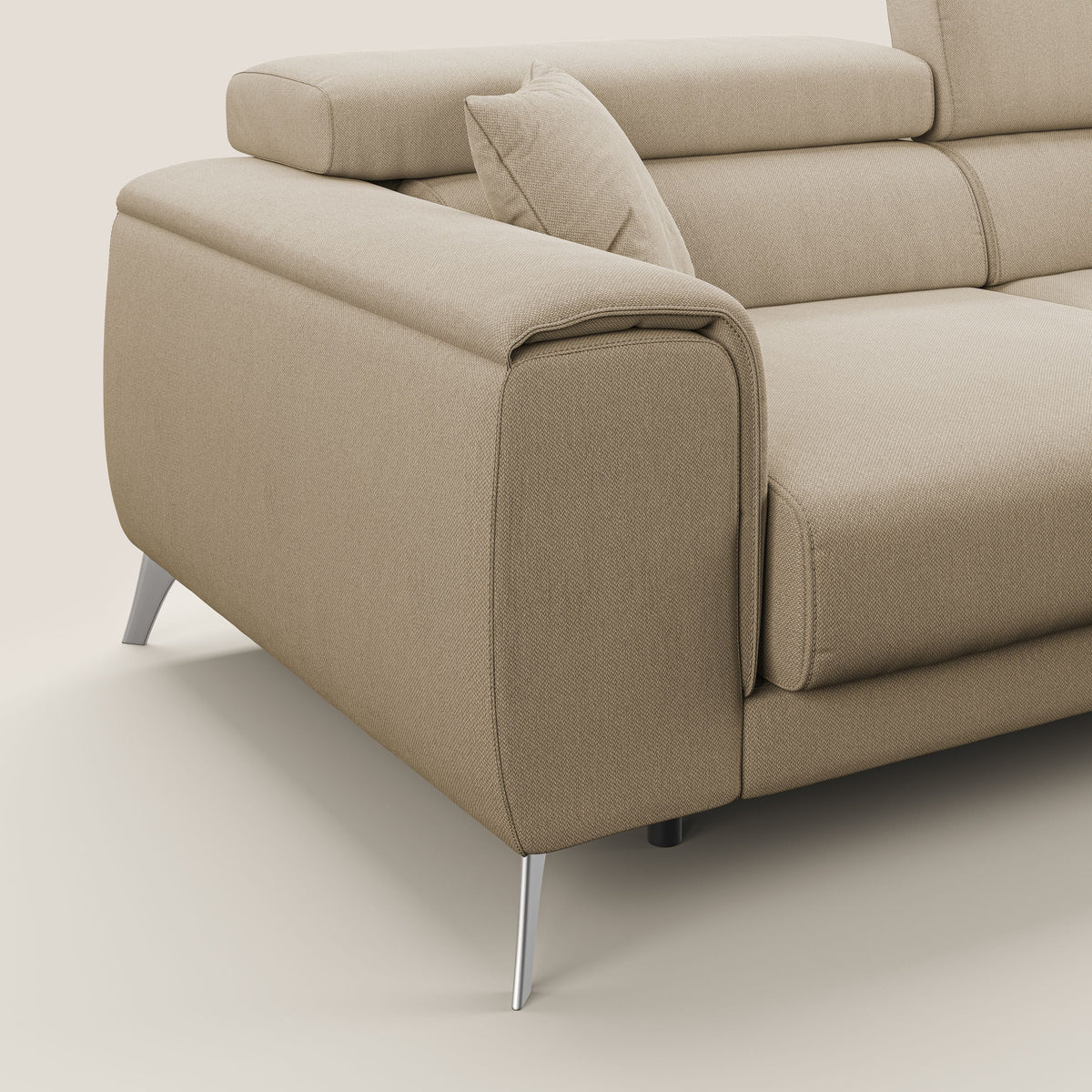Fusion divano con sedute allungabili in tessuto smacchiabile T05 beige - divitt.sbs