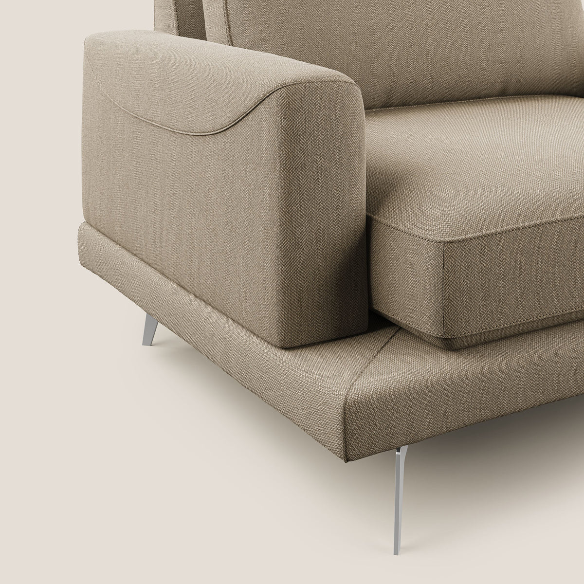 Dorian poltrona moderna in tessuto smacchiabile T05 beige - divitt.sbs