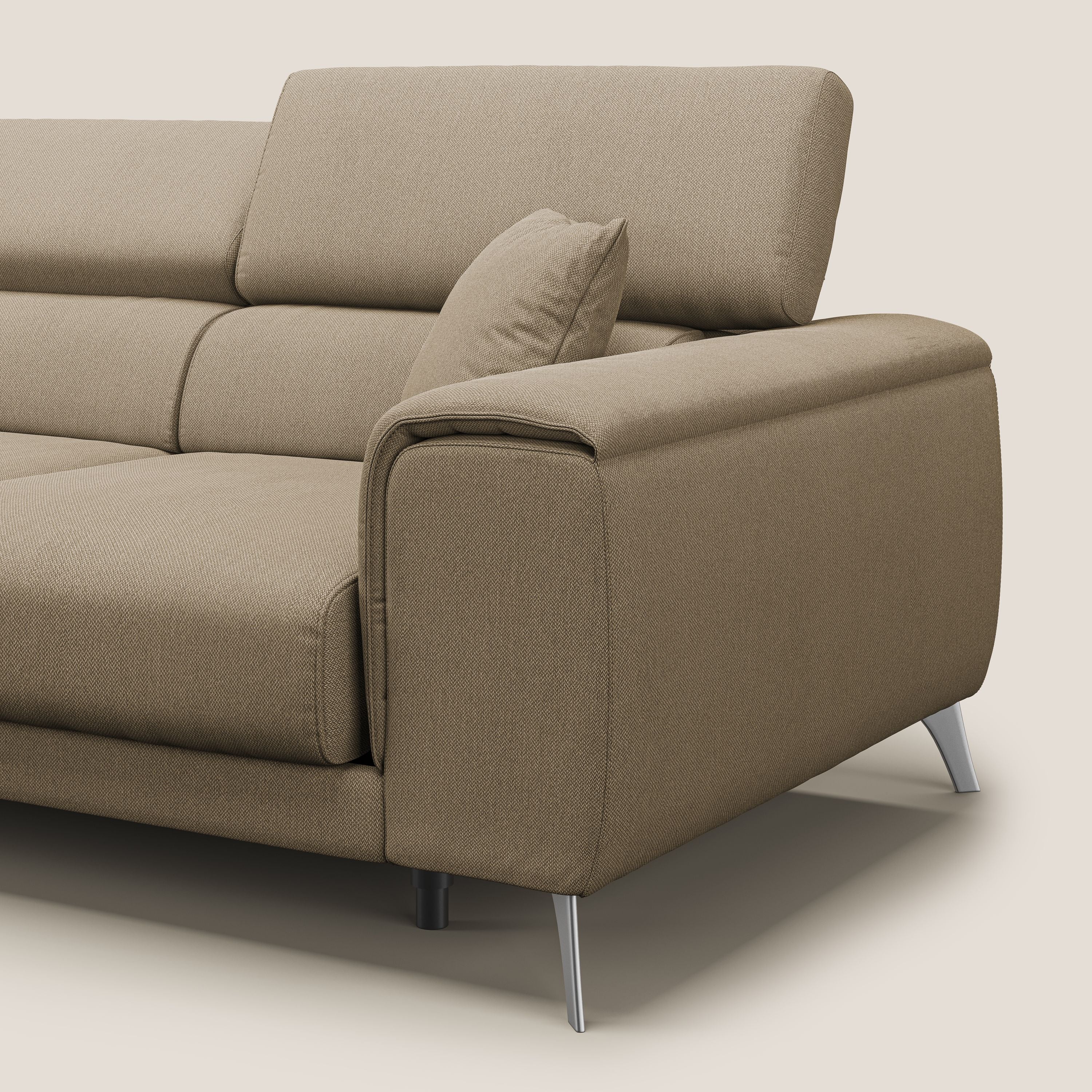 Fusion divano con 3 sedute allungabili in tessuto smacchiabile T05 beige - divitt.sbs