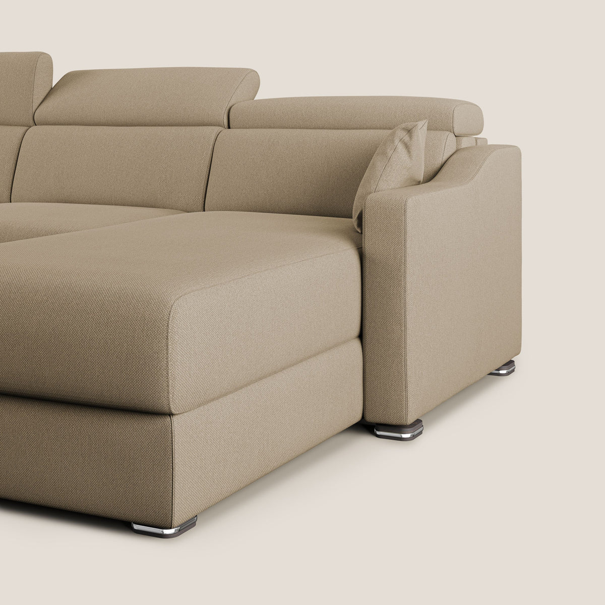Amber divano letto angolare in tessuto smacchiabile T05 beige - divitt.sbs