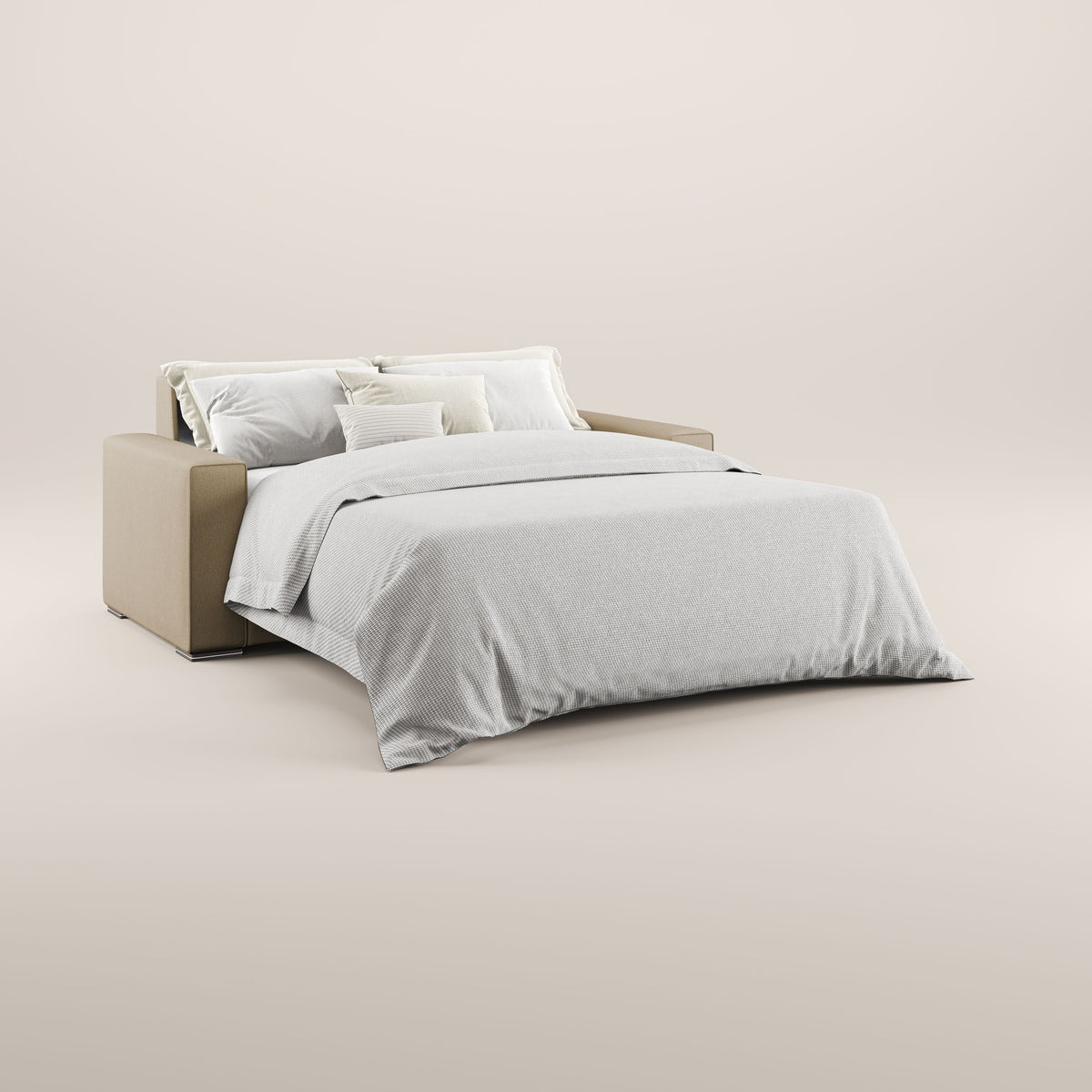 Dream Divano letto moderno dai morbidi cuscini in tessuto smacchiabile T05 beige - divitt.sbs