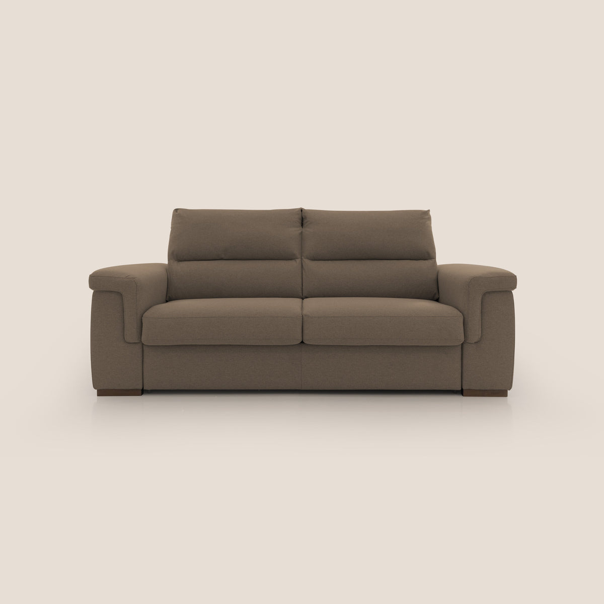 Magnolia divano letto con materasso alto 18 cm morbido schienale alto in tessuto smacchiabile T05 marrone - divitt.sbs