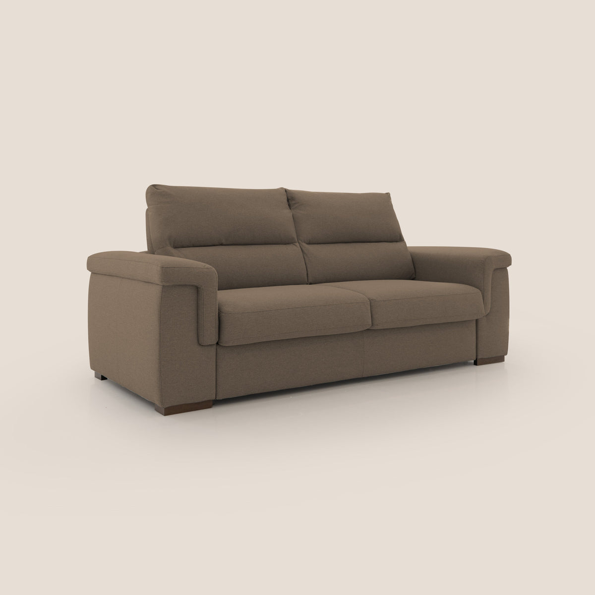 Magnolia divano letto con materasso alto 18 cm morbido schienale alto in tessuto smacchiabile T05 marrone - divitt.sbs