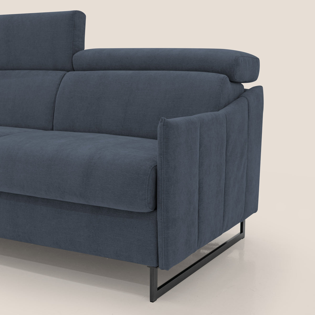 Loto divano letto salvaspazio materasso H18 cm con piedi alti in morbido tessuto impermeabile T14 blu - divitt.sbs