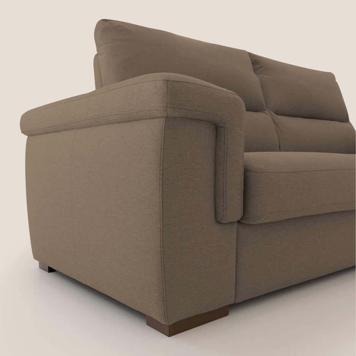 Magnolia divano letto con materasso alto 18 cm morbido schienale alto in tessuto smacchiabile T05 marrone - divitt.sbs