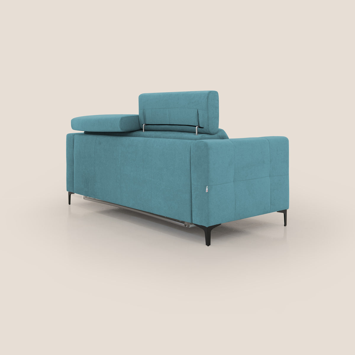 Gardenia divano letto materasso alto 18 cm con poggiatesta reclinabili e rivestimento impermeabile T02 azzurro - divitt.sbs