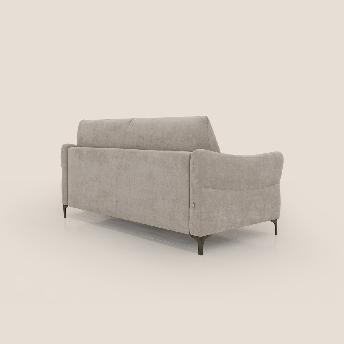 Dalia divano letto con materasso H18 cm e piedi alti in raffinato tessuto smacchiabile T17 beige - divitt.sbs