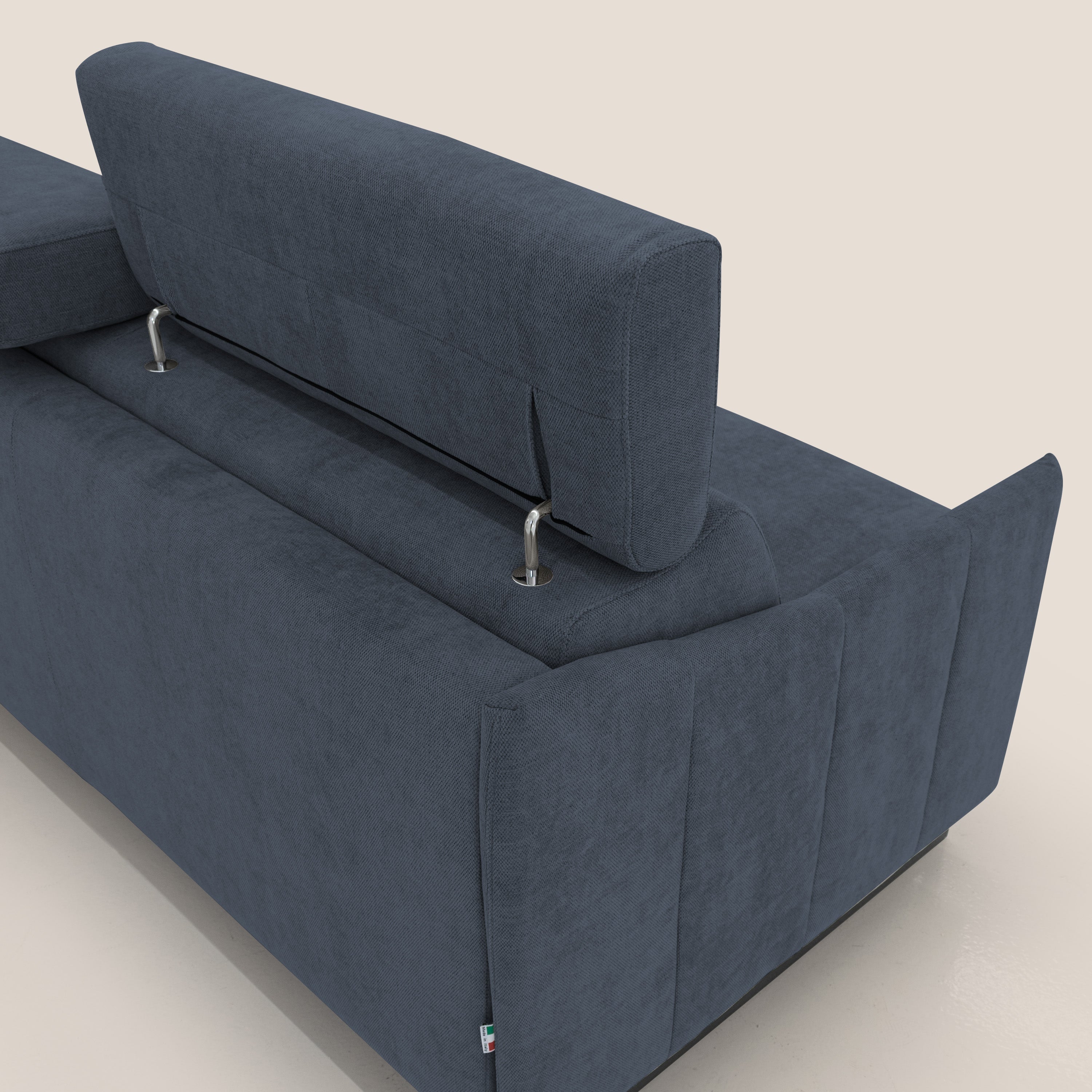 Loto divano letto salvaspazio materasso H18 cm con piedi alti in morbido tessuto impermeabile T14 blu - divitt.sbs