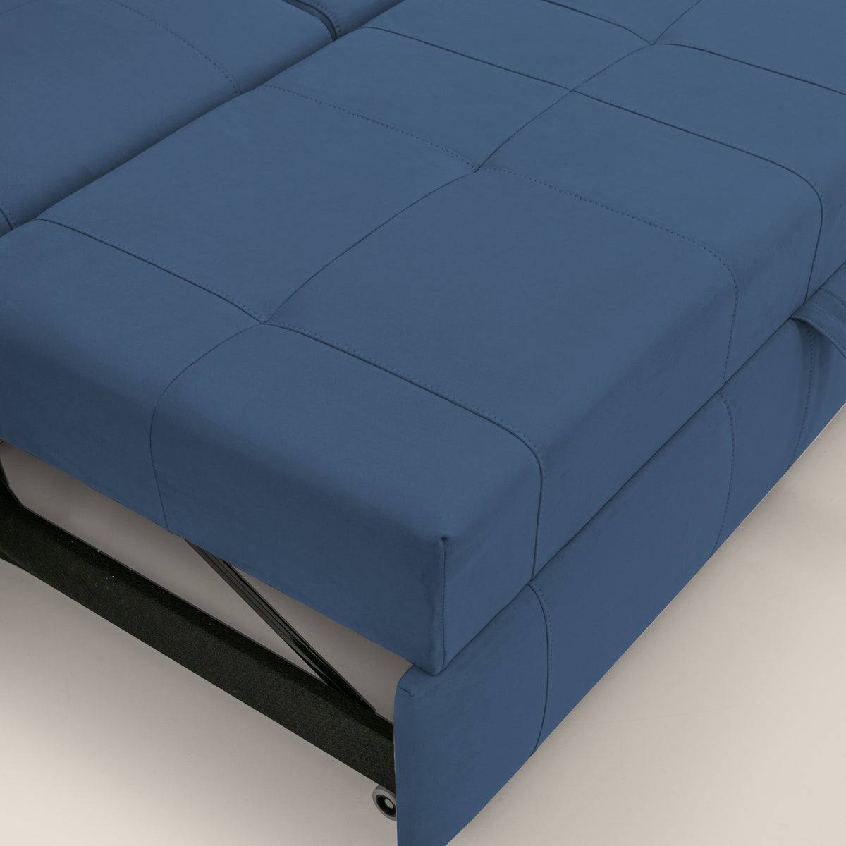 Kronos Divano con pouf estraibile poggiapiedi e poggiatesta reclinabili in morbida microfibra impermeabile T11 blu - divitt.sbs