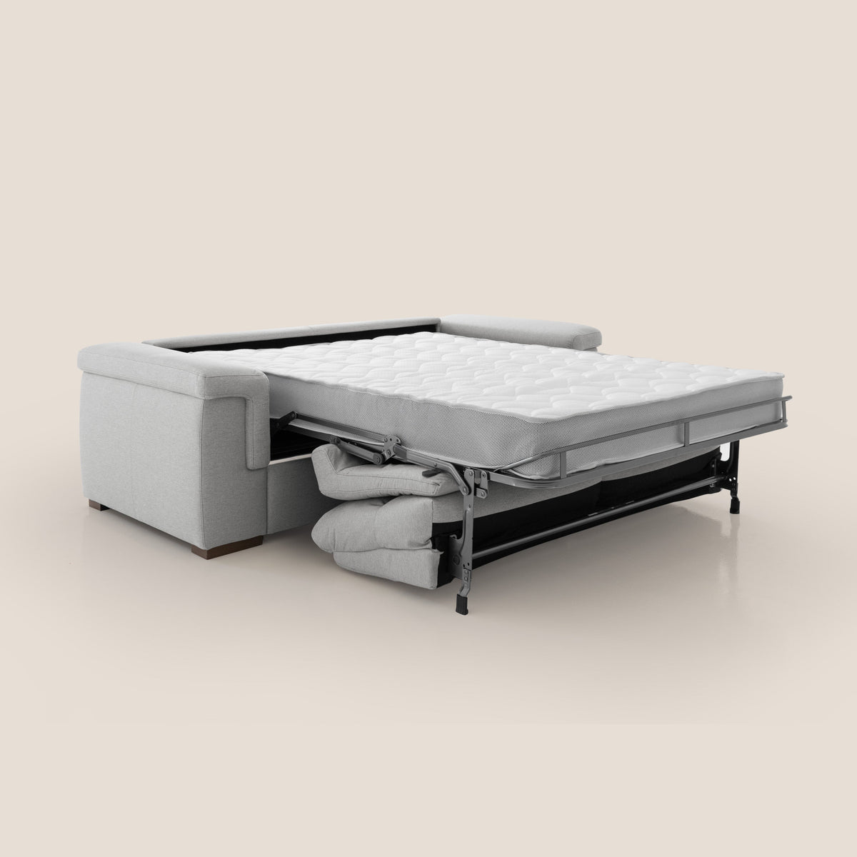 Magnolia divano letto con materasso alto 18 cm morbido schienale alto in tessuto smacchiabile T05 grigio - divitt.sbs