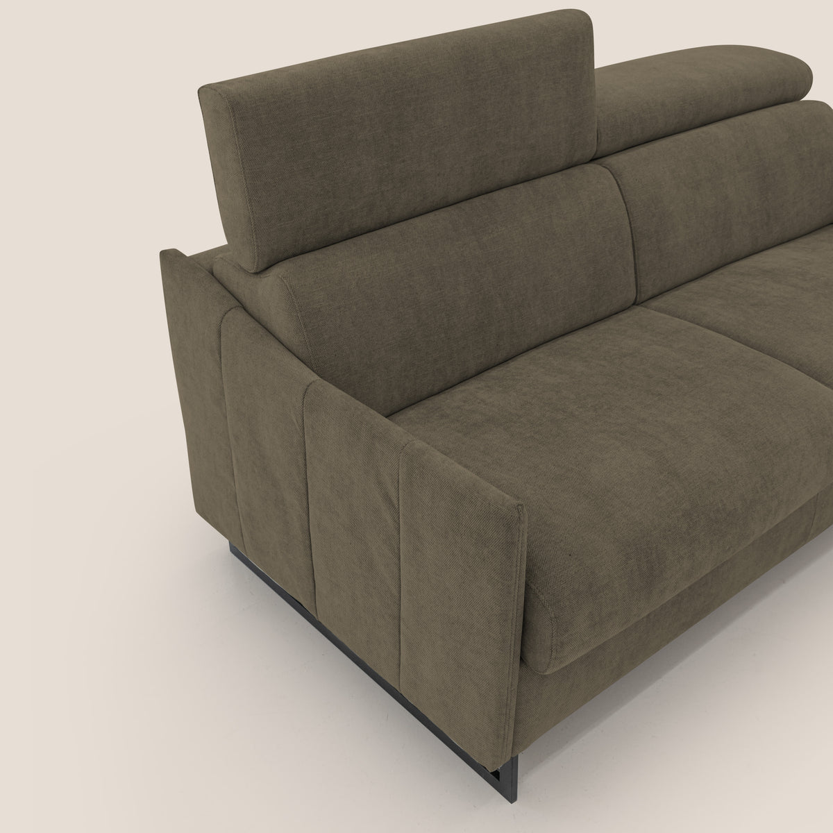 Loto divano letto salvaspazio materasso H18 cm con piedi alti in morbido tessuto impermeabile T14 marrone - divitt.sbs