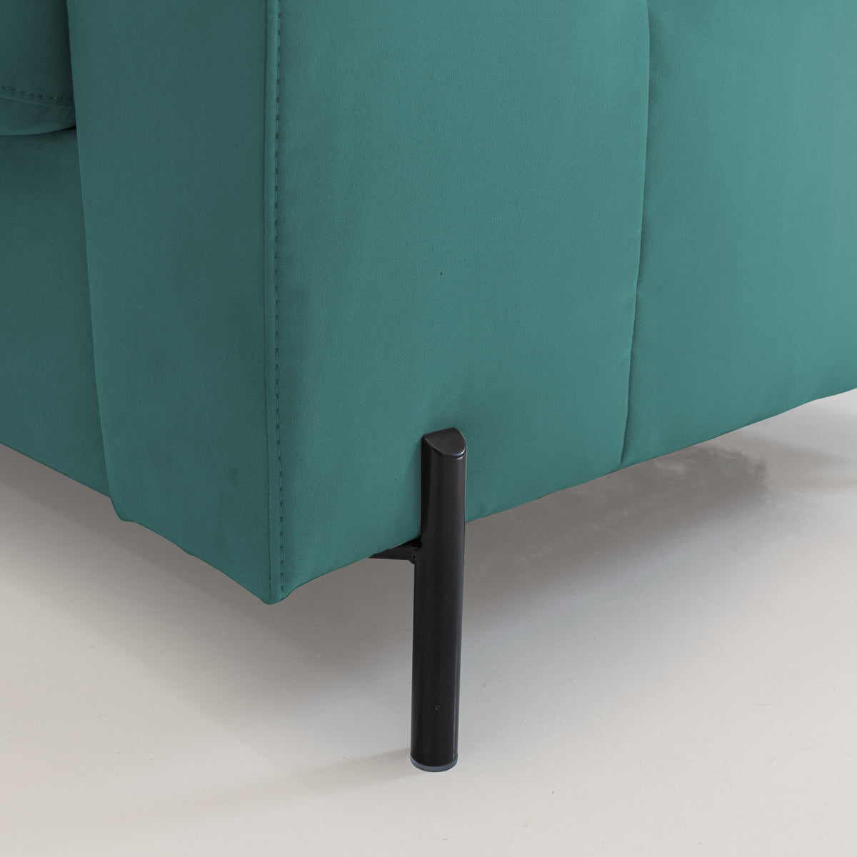 Ortensia divano letto materasso H18 cm con piedi alti in elegante microfibra smacchiabile T11 petrolio - divitt.sbs