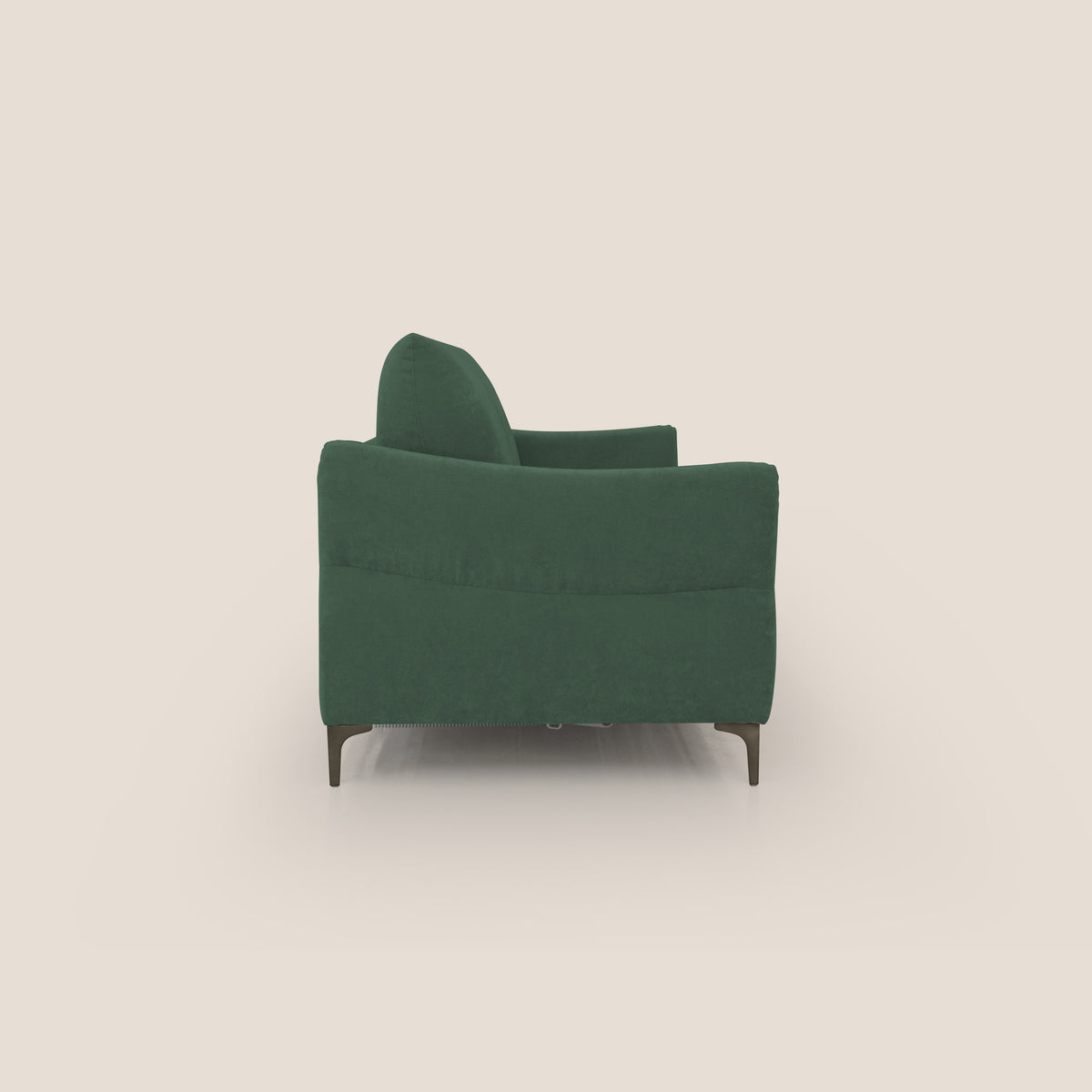 Dalia divano letto con materasso H18 cm e piedi alti in raffinato tessuto smacchiabile T17 verde - divitt.sbs
