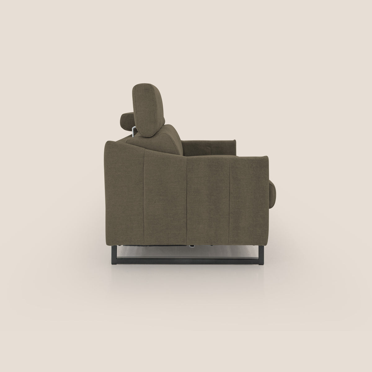 Loto divano letto salvaspazio materasso H18 cm con piedi alti in morbido tessuto impermeabile T14 marrone - divitt.sbs