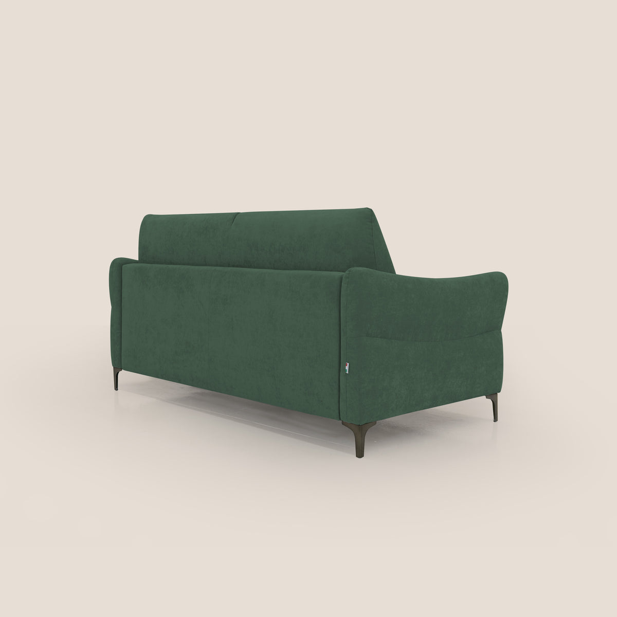 Dalia divano letto con materasso H18 cm e piedi alti in raffinato tessuto smacchiabile T17 verde - divitt.sbs