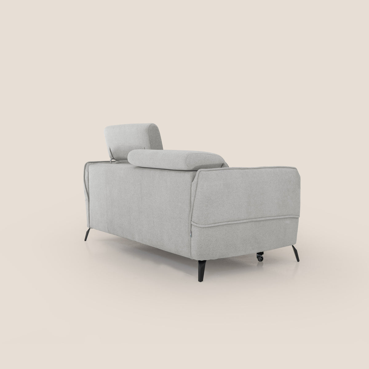 Bloom Divano con poggiapiedi estraibile piedini alti e poggiatesta reclinabili in tessuto bouclé impermeabile T07 grigio - divitt.sbs