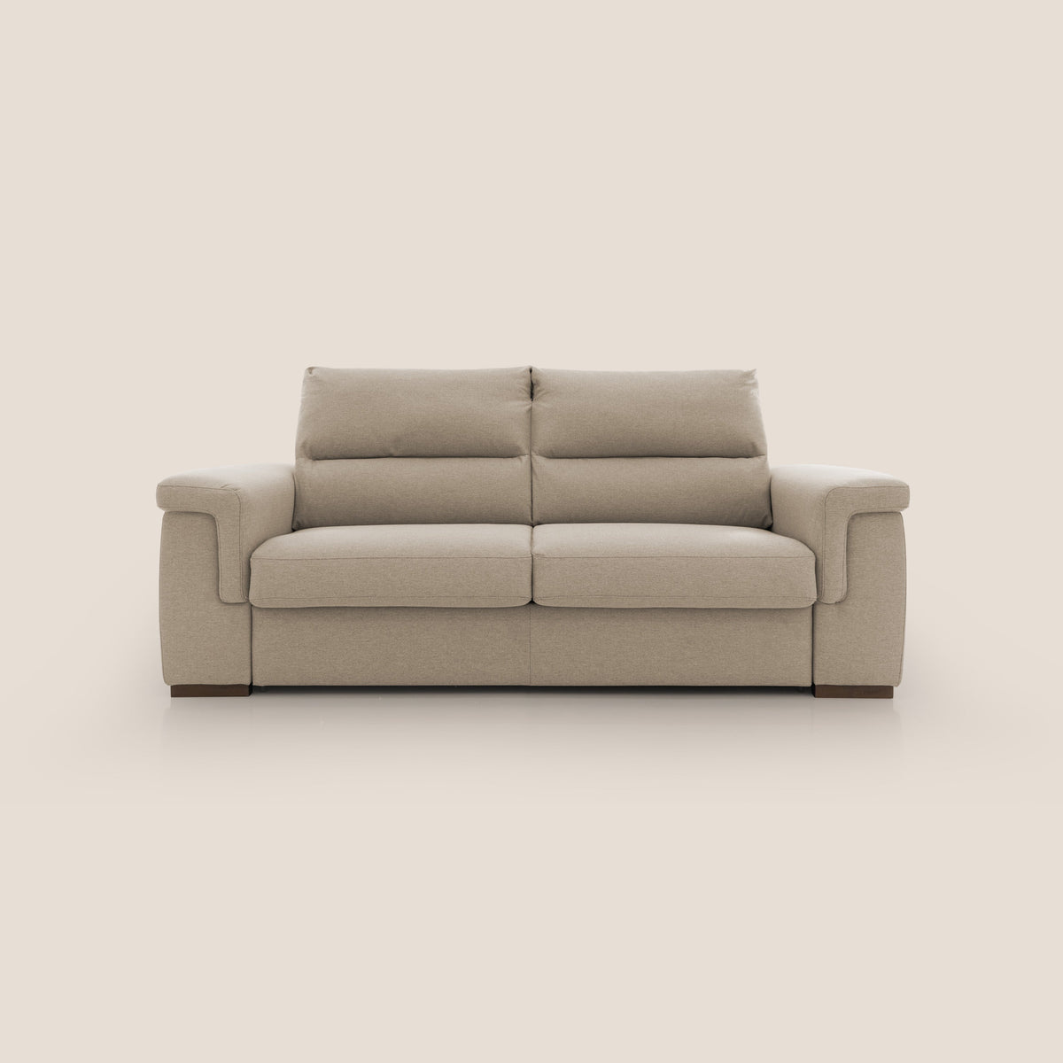Magnolia divano letto con materasso alto 18 cm morbido schienale alto in tessuto smacchiabile T05 beige - divitt.sbs