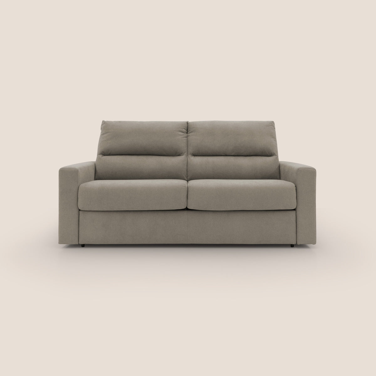 Paloma divano letto con materasso alto 18 cm con Aloe Vera in tessuto impermeabile talpa - divitt.sbs
