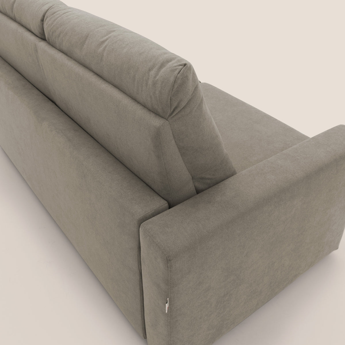 Paloma divano letto con materasso alto 18 cm con Aloe Vera in tessuto impermeabile talpa - divitt.sbs