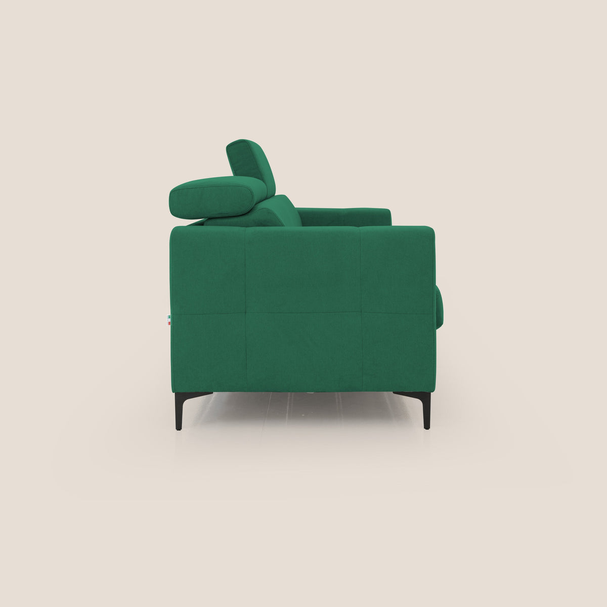 Gardenia divano letto materasso alto 18 cm con poggiatesta reclinabili e rivestimento impermeabile T02 verde - divitt.sbs