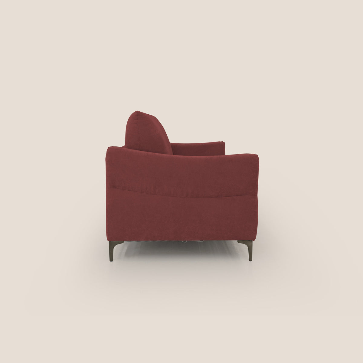 Dalia divano letto con materasso H18 cm e piedi alti in raffinato tessuto smacchiabile T17 rosso - divitt.sbs