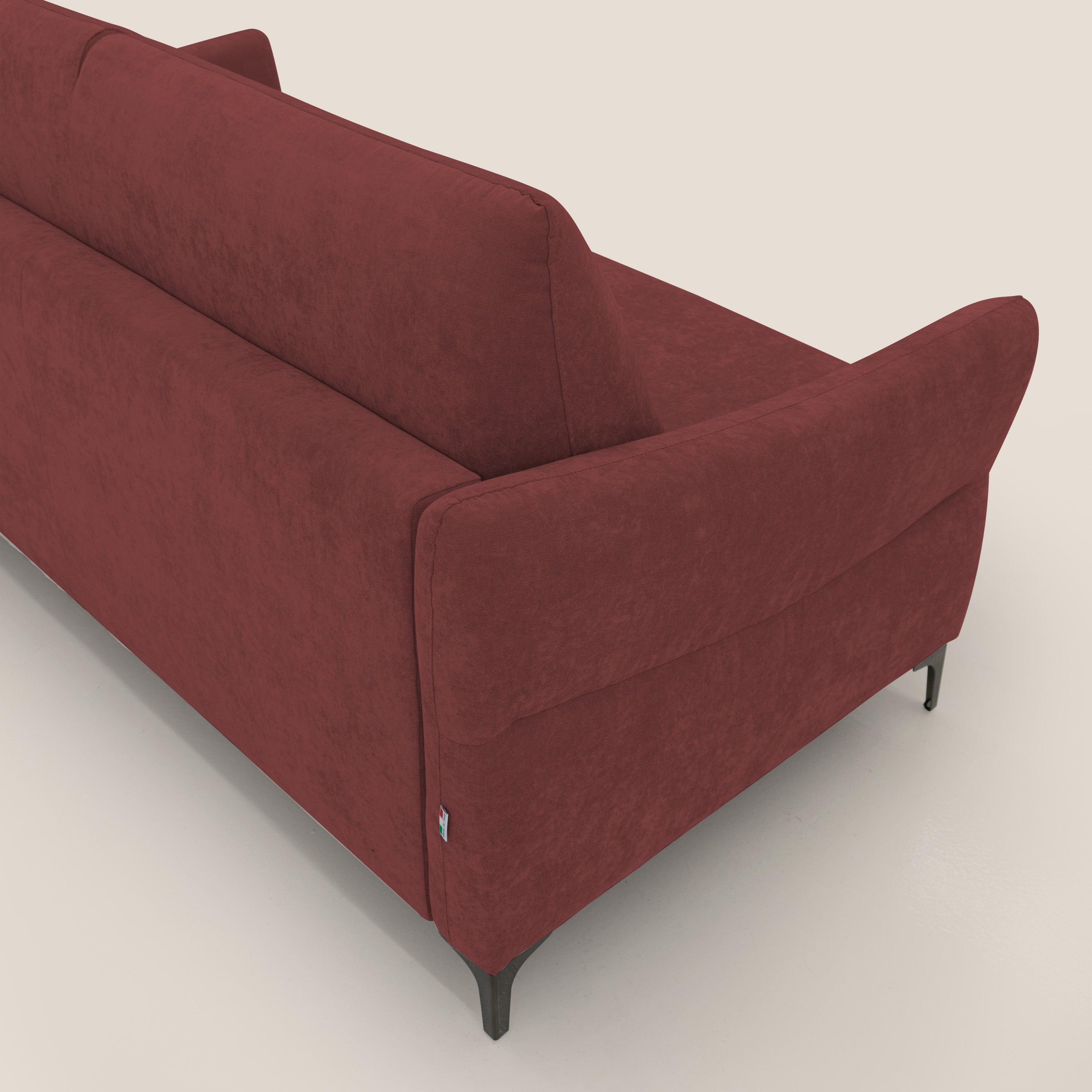 Dalia divano letto con materasso H18 cm e piedi alti in raffinato tessuto smacchiabile T17 rosso - divitt.sbs