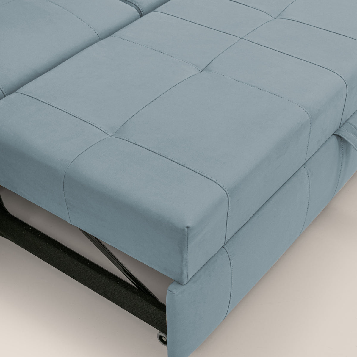 Kronos Divano con pouf estraibile poggiapiedi e poggiatesta reclinabili in morbida microfibra impermeabile T11 carta da zucchero - divitt.sbs