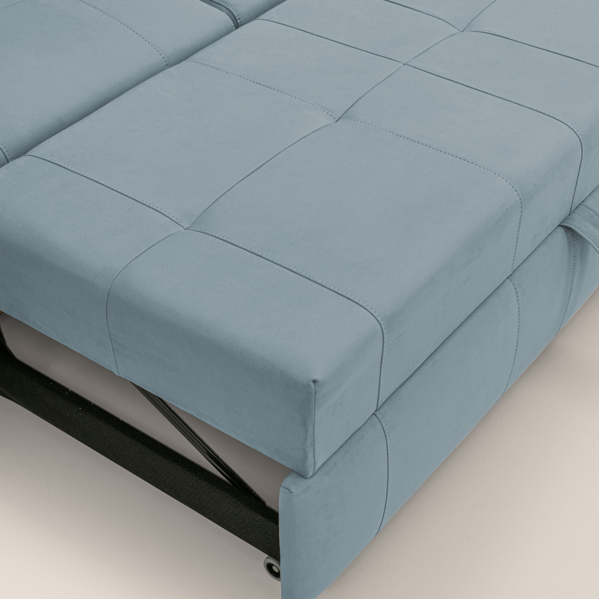 Kronos Divano angolare con poggiapiedi estraibile e pouf contenitore mobile in microfibra impermeabile T11 carta da zucchero - divitt.sbs