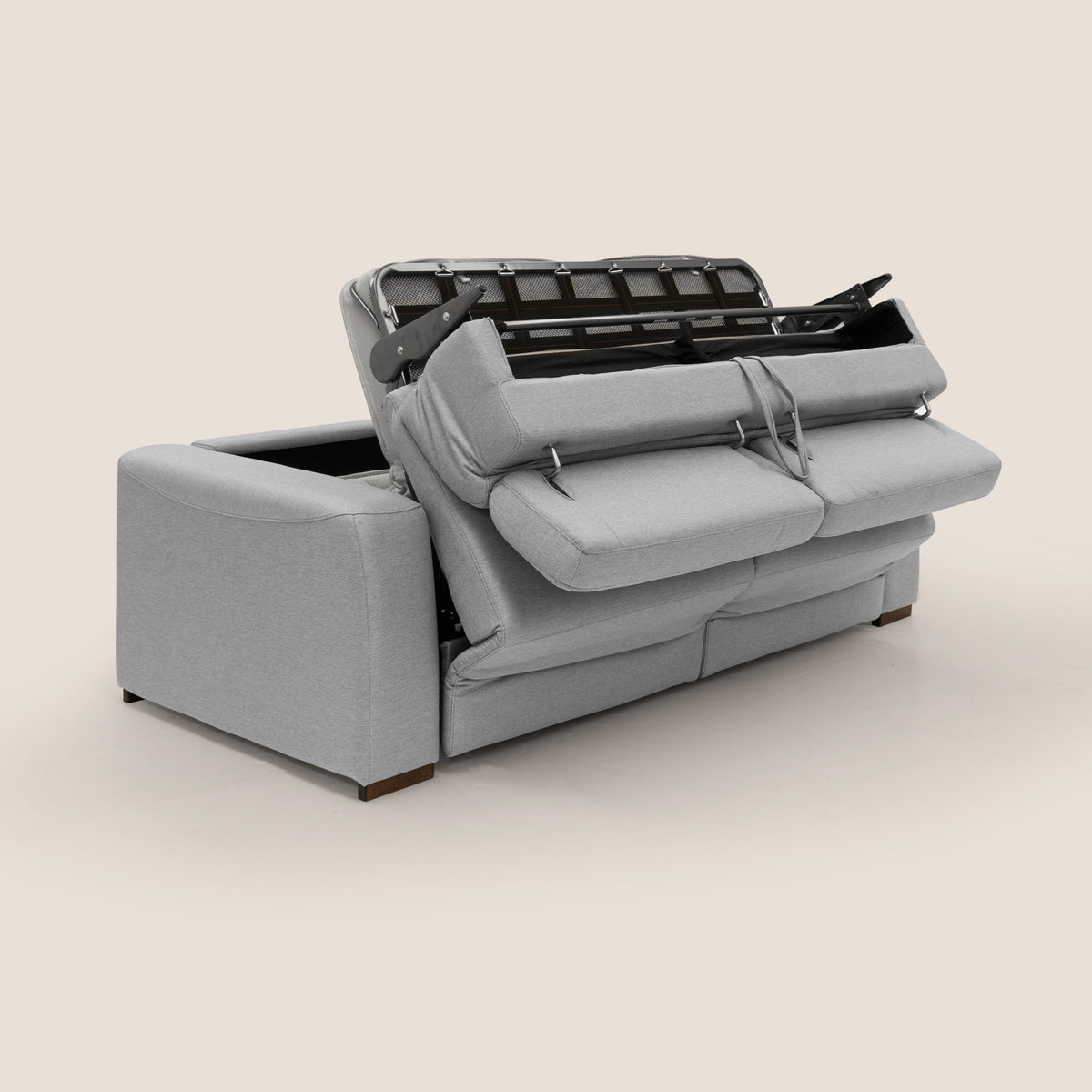 Poseidon divano letto + relax elettrico in tessuto smacchiabile impermeabile T05 grigio - divitt.sbs