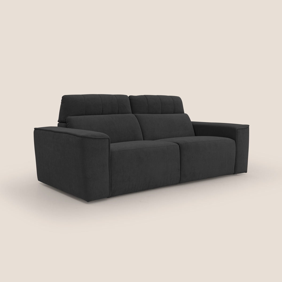 Clark Divano modulare con opzione relax elettrico in tessuto smacchiabile impermeabile T17 nero - divitt.sbs