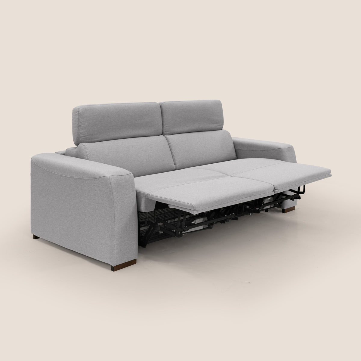Poseidon divano letto + relax elettrico in tessuto smacchiabile impermeabile T05 grigio - divitt.sbs