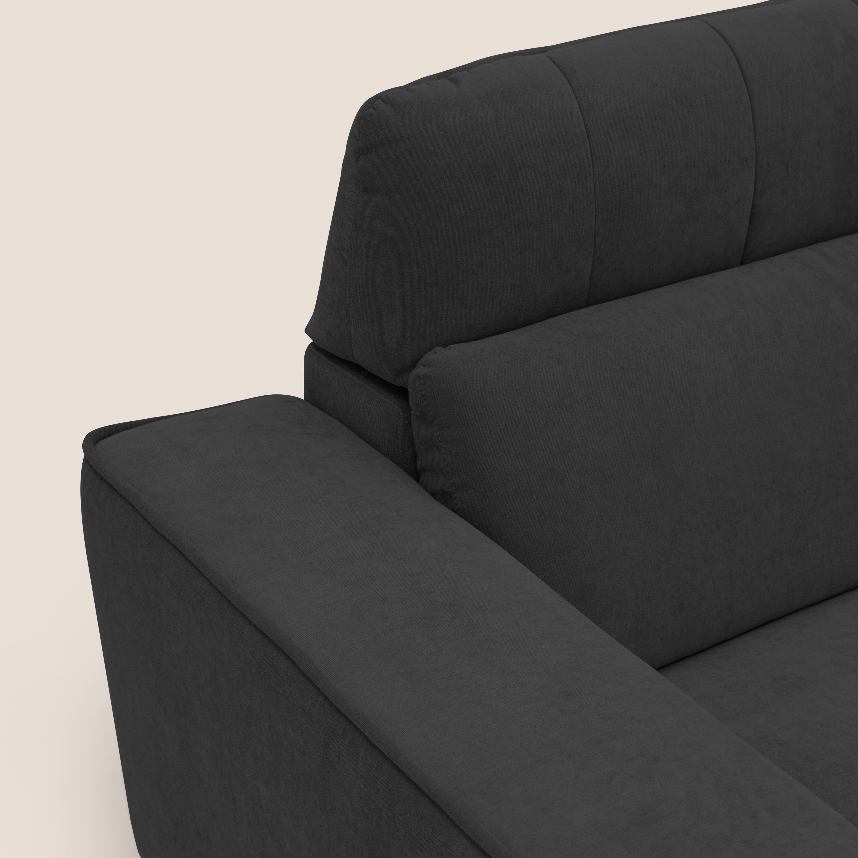 Clark Divano modulare angolare REVERSIBILE con opzione relax elettrico in tessuto smacchiabile impermeabile T17 nero - divitt.sbs