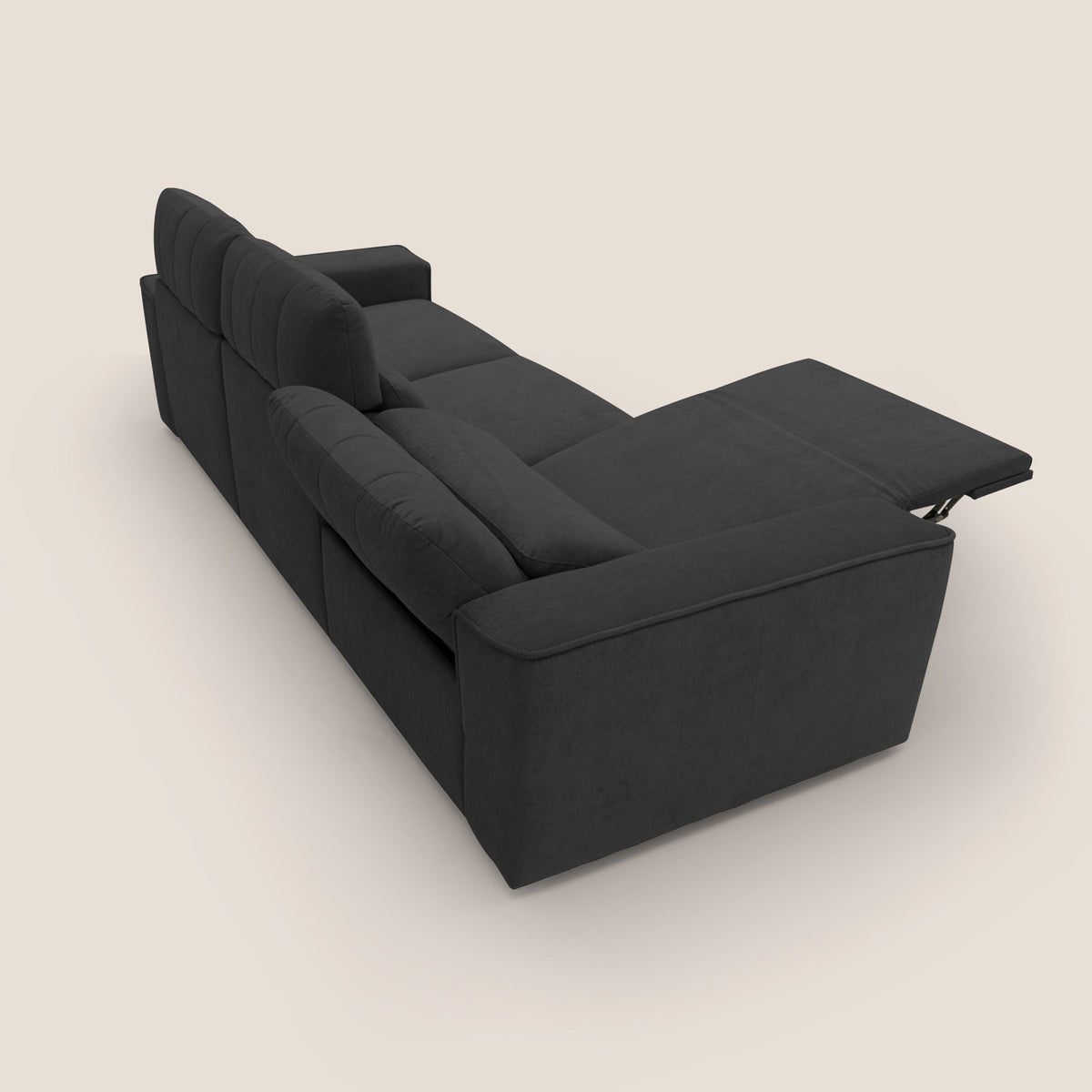 Clark Divano modulare 3 sedute con opzione relax elettrico in tessuto smacchiabile impermeabile T17 nero - divitt.sbs