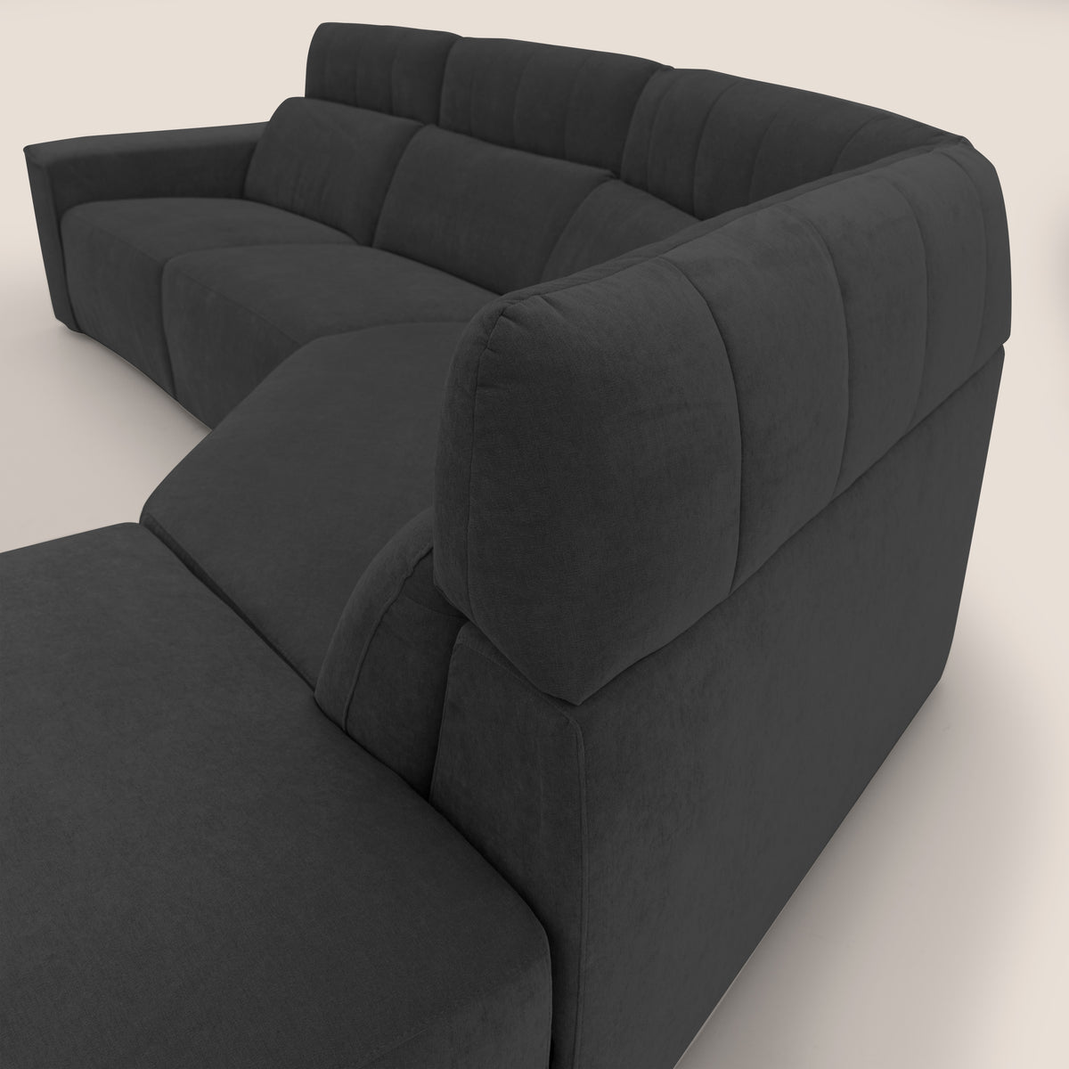 Clark Divano angolare con opzione relax elettrico in tessuto smacchiabile impermeabile T17 nero - divitt.sbs