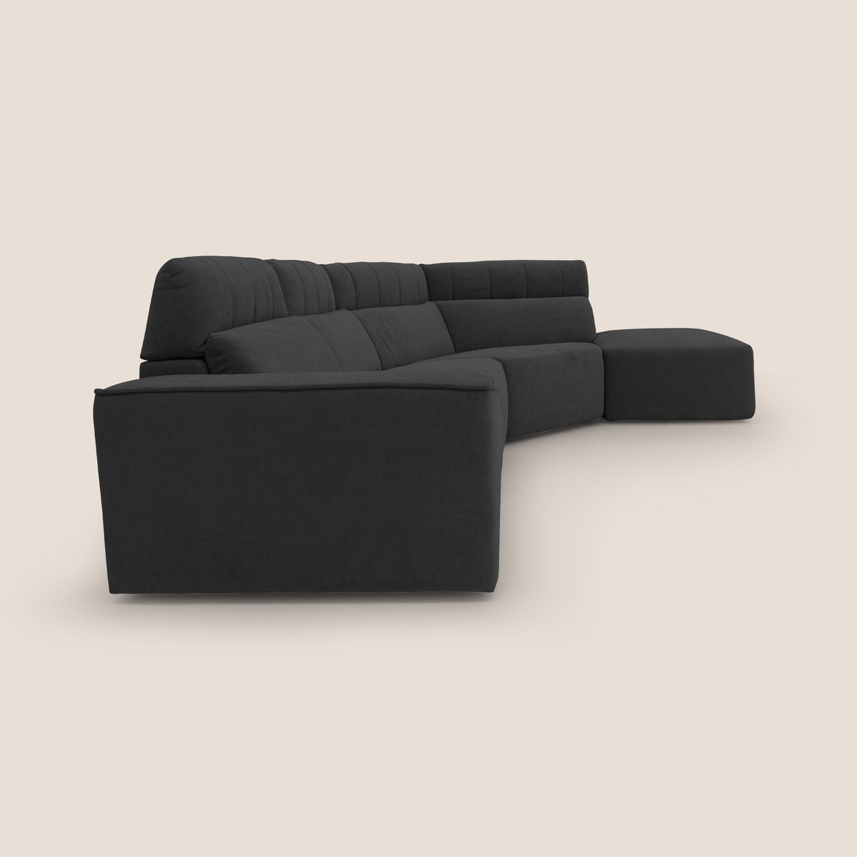 Clark Divano angolare con opzione relax elettrico in tessuto smacchiabile impermeabile T17 nero - divitt.sbs
