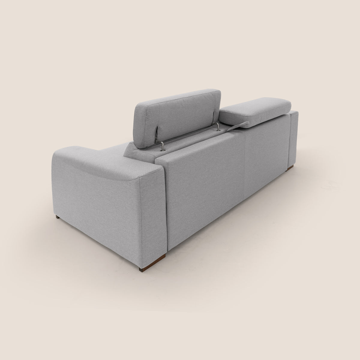 Poseidon divano letto + relax elettrico in tessuto smacchiabile impermeabile T05 grigio - divitt.sbs
