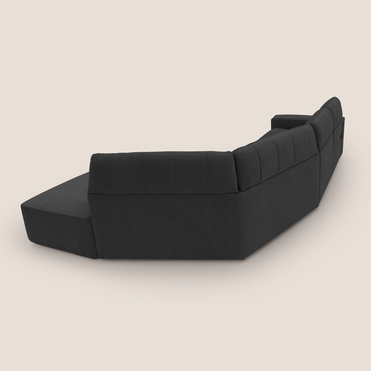 Clark Divano angolare con opzione relax elettrico in tessuto smacchiabile impermeabile T17 nero - divitt.sbs