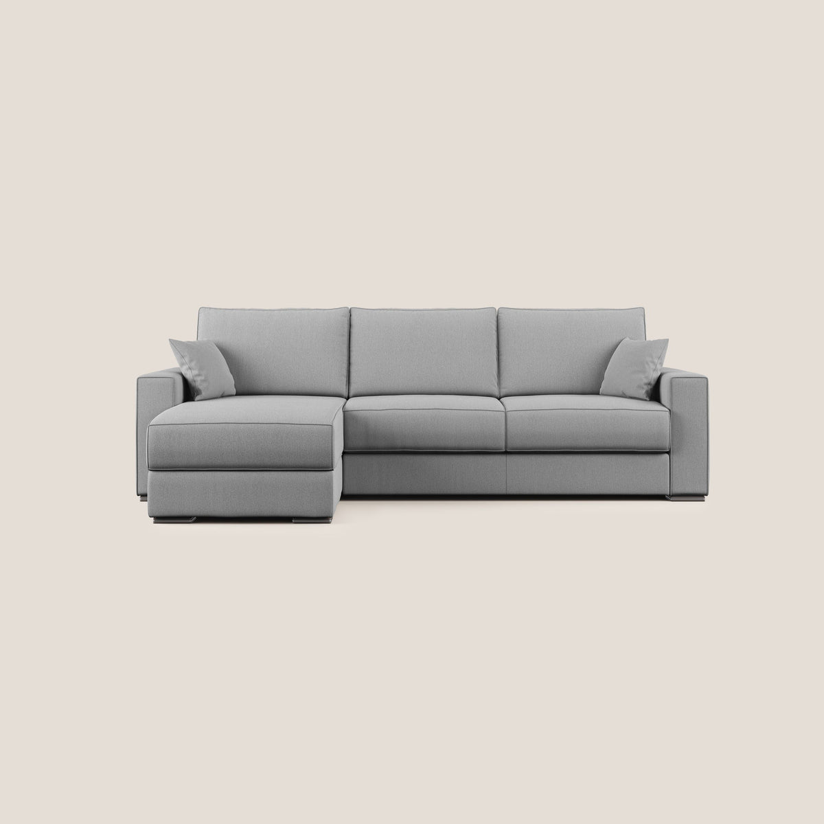 Dream Divano letto angolare in tessuto smacchiabile T05 grigio - divitt.sbs
