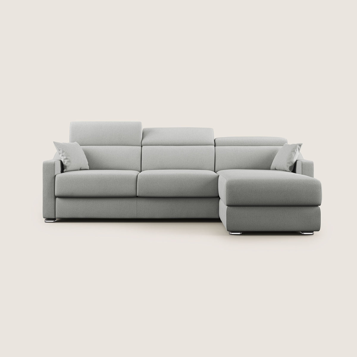 Amber divano letto angolare in tessuto smacchiabile T05 grigio - divitt.sbs