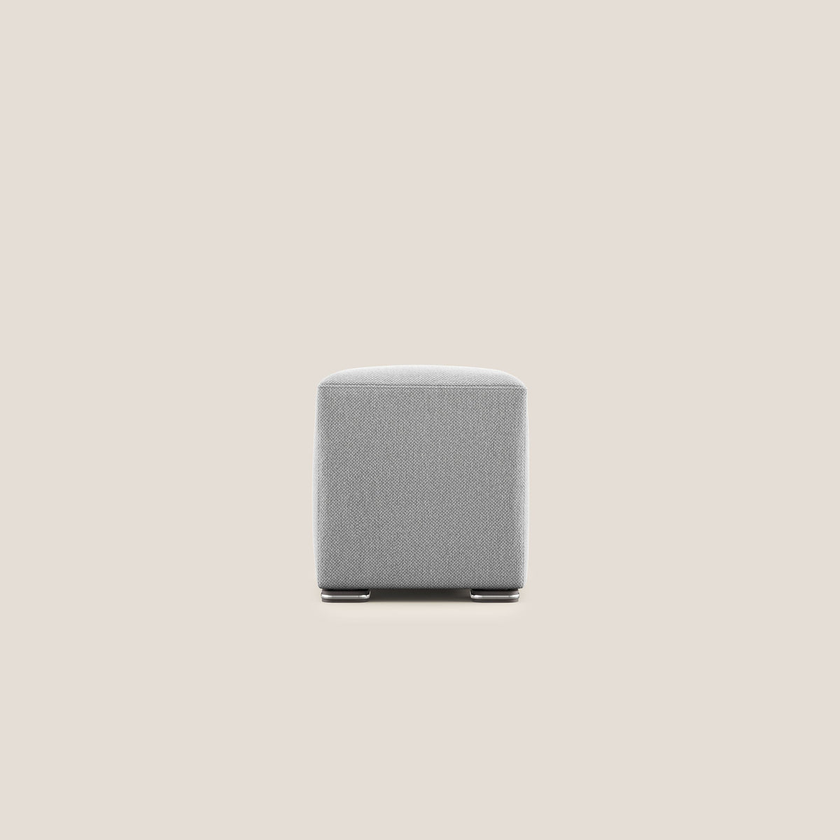 Cube pouf in tessuto morbido smacchiabile T05 grigio - divitt.sbs