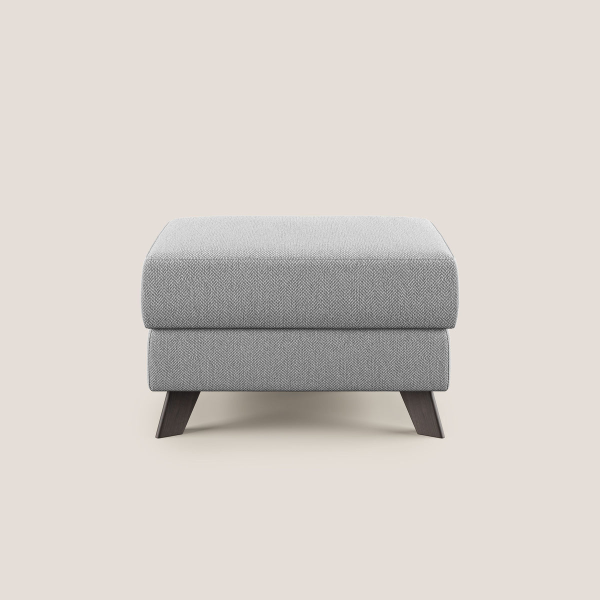 Moon Pouf contenitore e piedini alti in tessuto smacchiabile con acqua T05 grigio - divitt.sbs