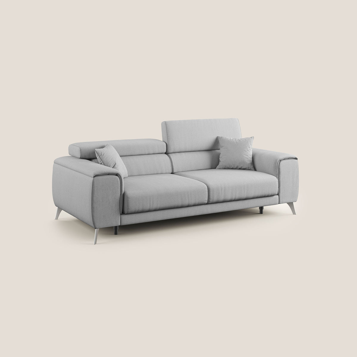 Fusion divano con sedute allungabili in tessuto smacchiabile T05 grigio - divitt.sbs