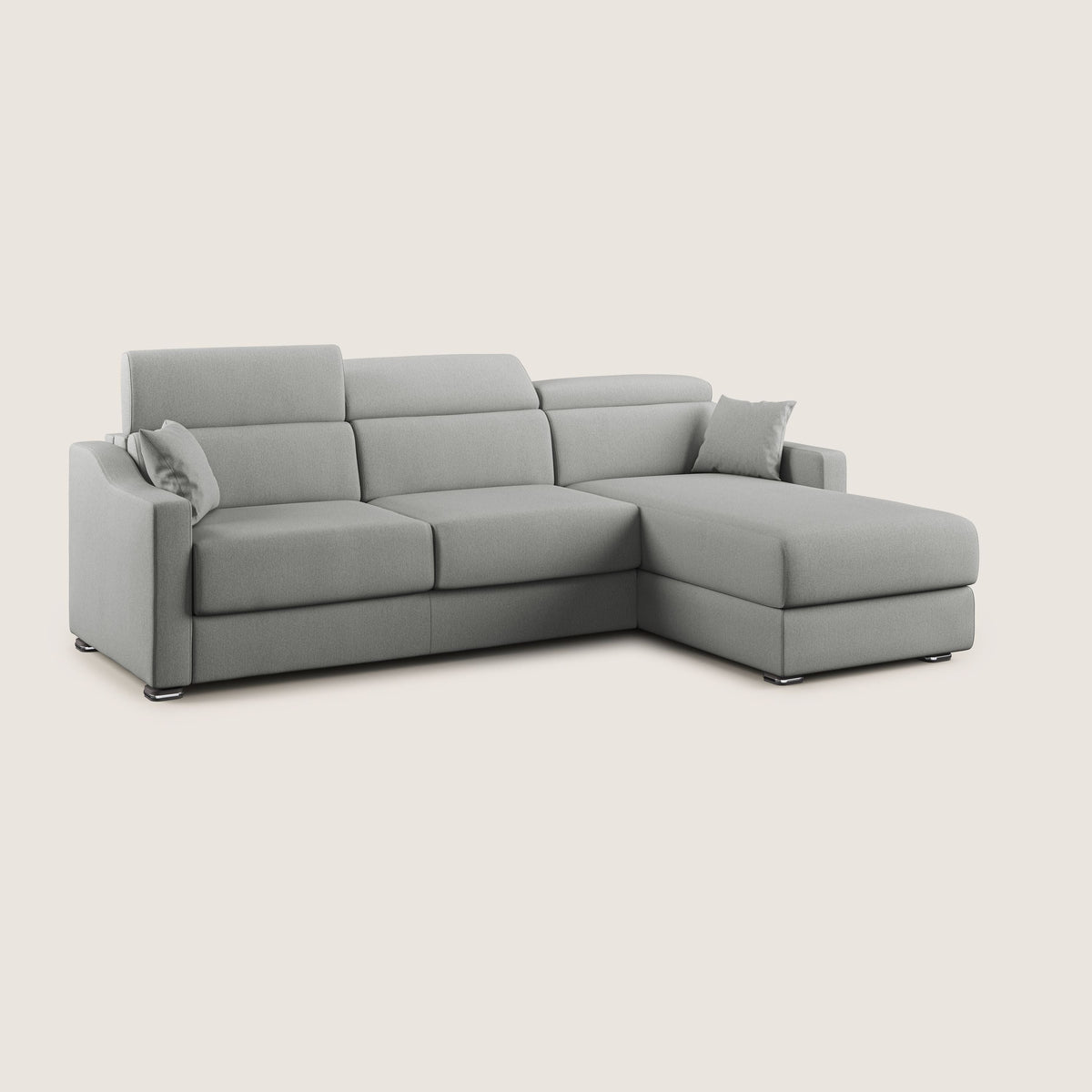 Amber divano letto angolare in tessuto smacchiabile T05 grigio - divitt.sbs