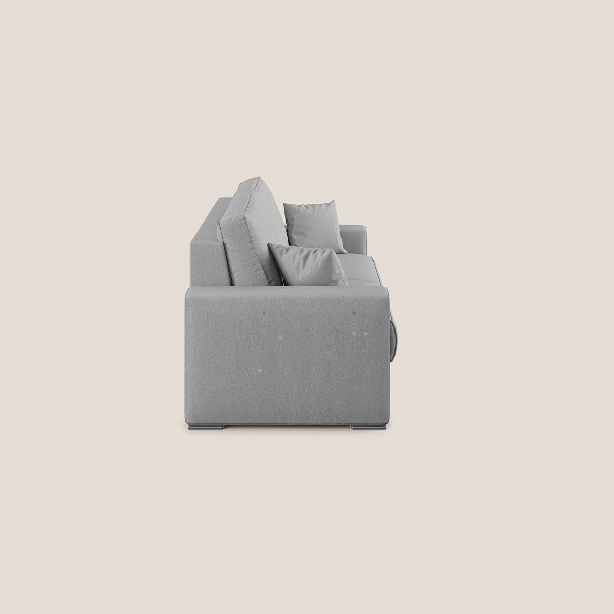 Dream Divano letto moderno dai morbidi cuscini in tessuto smacchiabile T05 grigio - divitt.sbs