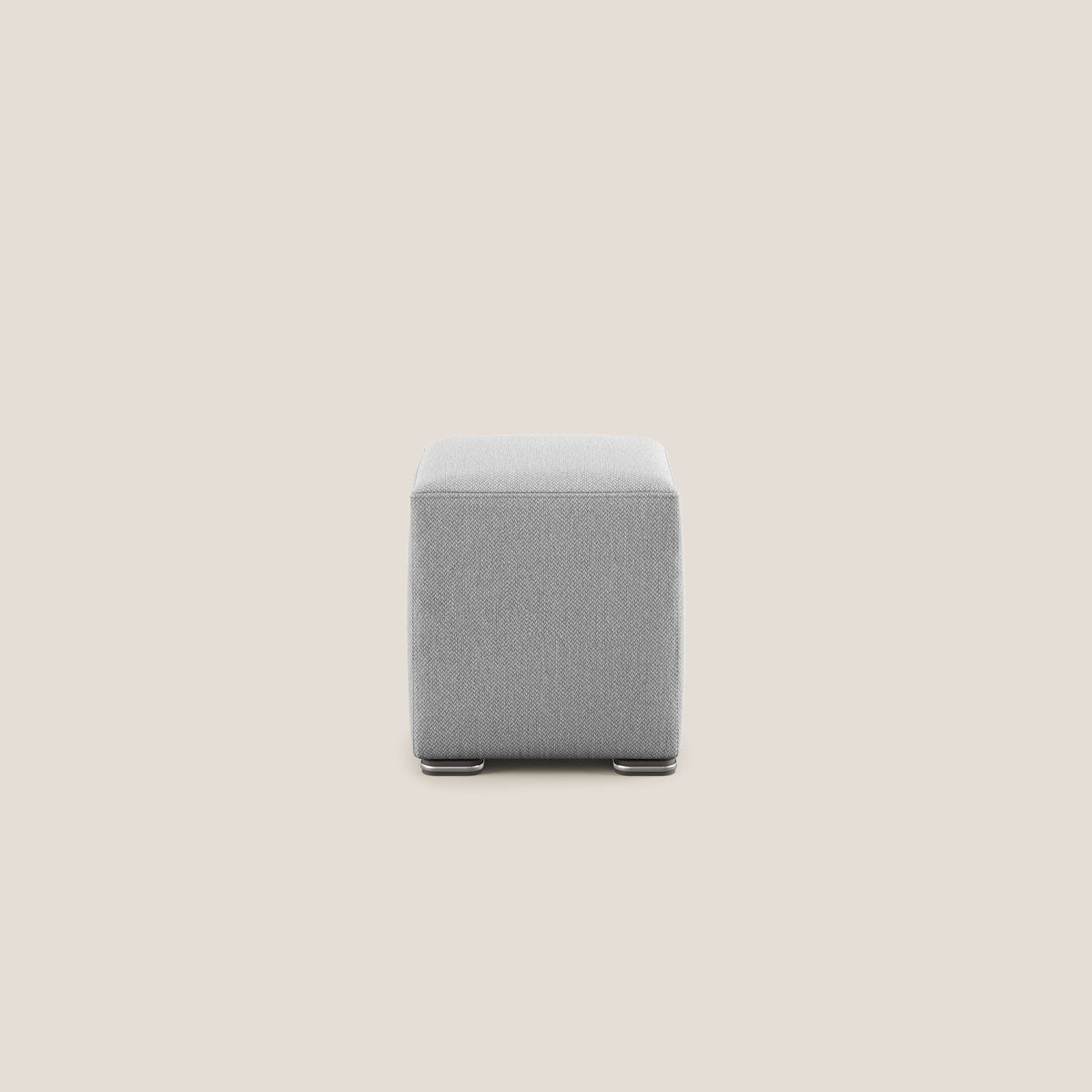 Cube pouf in tessuto morbido smacchiabile T05 grigio - divitt.sbs