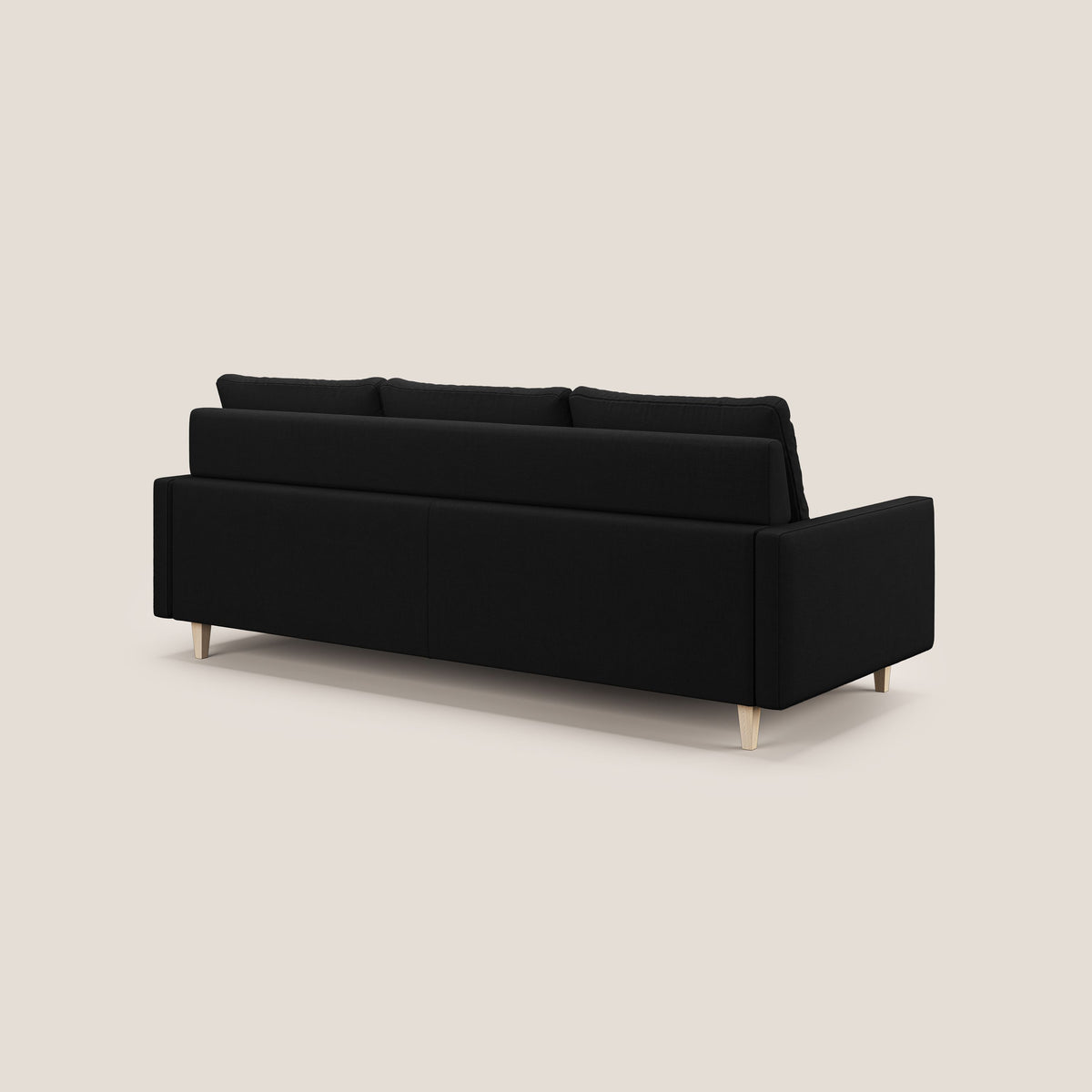 Matisse Divano angolare con sedute scorrevoli in tessuto morbido smacchiabile T17 nero - divitt.sbs