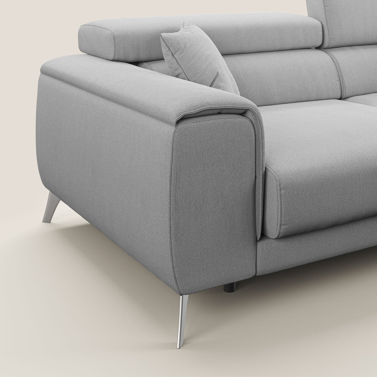 Fusion divano con sedute allungabili in tessuto smacchiabile T05 grigio - divitt.sbs