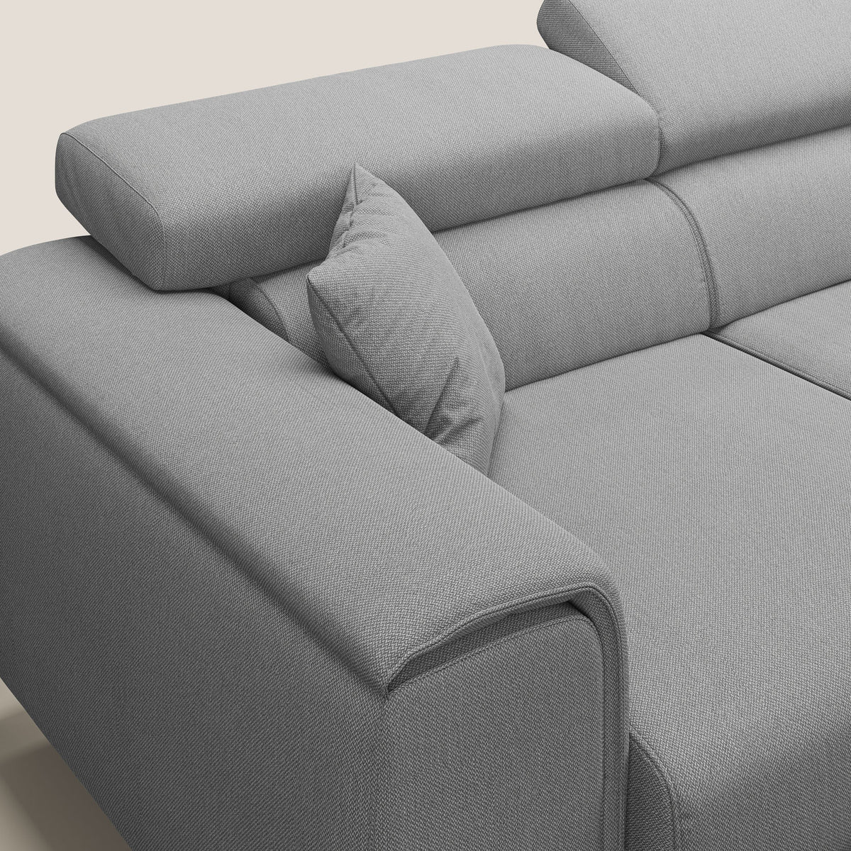 Fusion divano con 3 sedute allungabili in tessuto smacchiabile T05 grigio - divitt.sbs